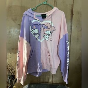 My melody & Kuromi pastel split hoodie (L)